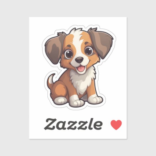 Cartoon-Hunde-Abbildung Aufkleber (Blatt)