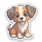 Cartoon-Hunde-Abbildung Aufkleber (Vorderseite)