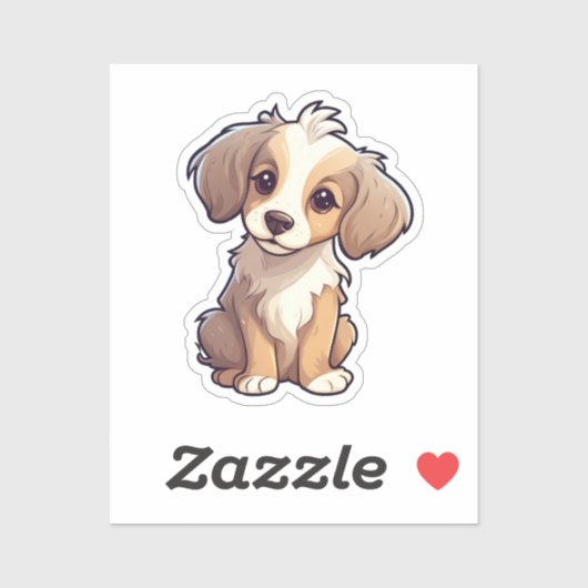 Cartoon-Hunde-Abbildung Aufkleber (Blatt)