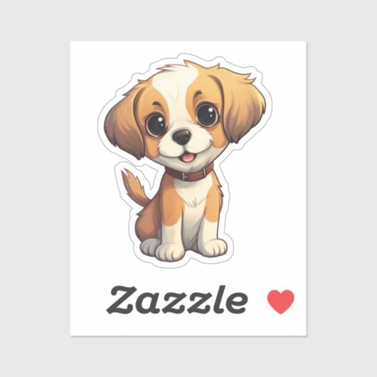 Cartoon-Hunde-Abbildung Aufkleber (Blatt)