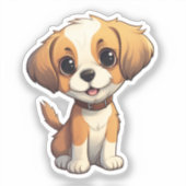 Cartoon-Hunde-Abbildung Aufkleber (Vorderseite)