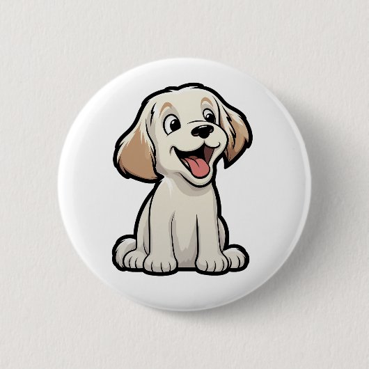 Cartoon-Hunde-Abbildung Button (Vorderseite)