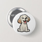 Cartoon-Hunde-Abbildung Button (Vorne & Hinten)