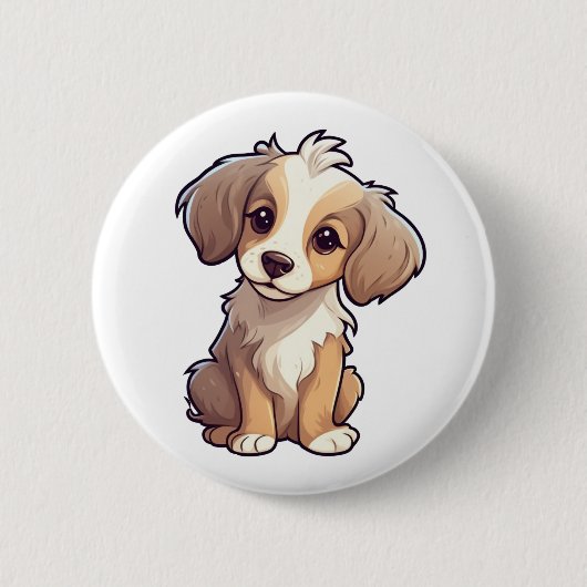 Cartoon-Hunde-Abbildung Button (Vorderseite)