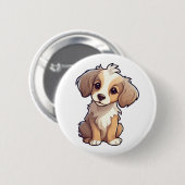 Cartoon-Hunde-Abbildung Button (Vorne & Hinten)