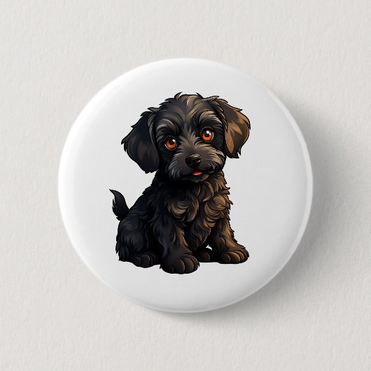 Cartoon-Hunde-Abbildung Button (Vorderseite)