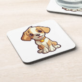 Cartoon-Hunde-Abbildung Getränkeuntersetzer (Linke Seite)