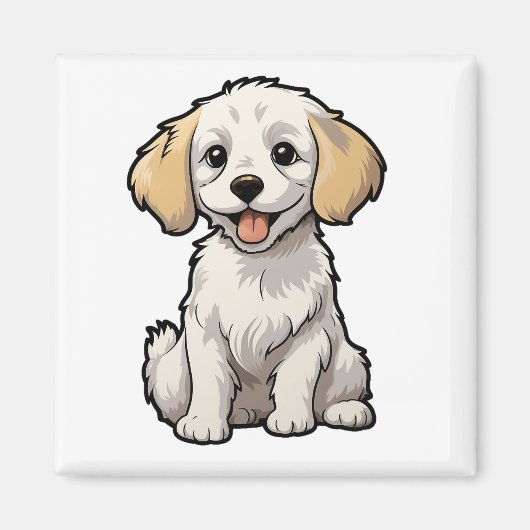 Cartoon-Hunde-Abbildung Magnet (Vorne)
