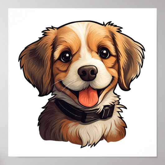Cartoon-Hunde-Abbildung Poster (Vorne)