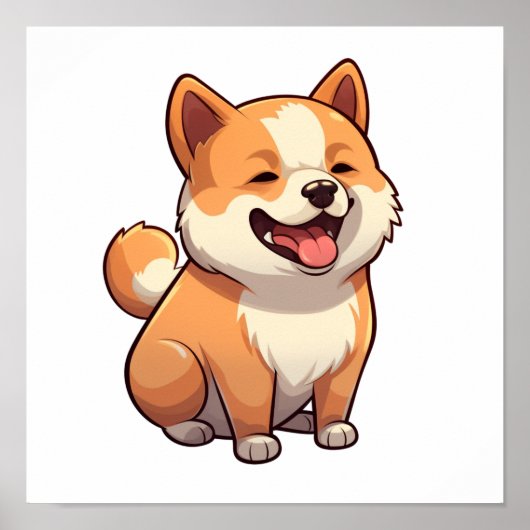 Cartoon-Hunde-Abbildung Poster (Vorne)