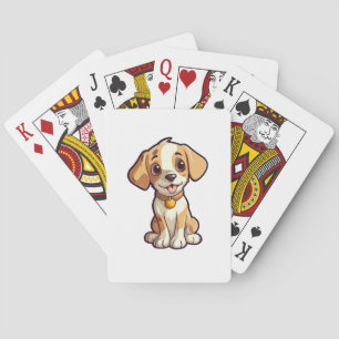 Cartoon-Hunde-Abbildung Spielkarten