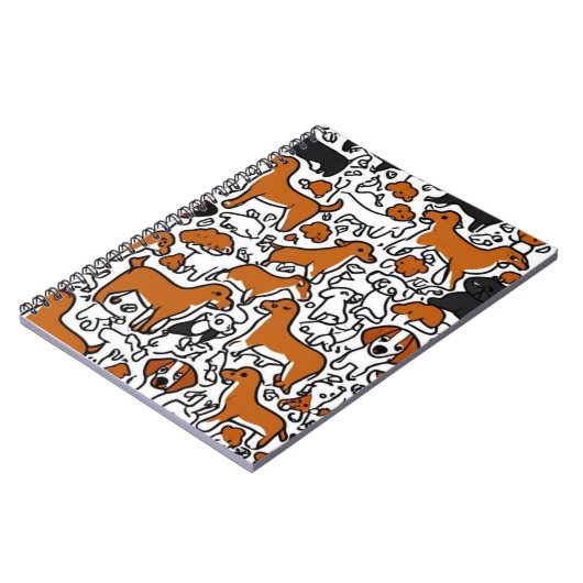 Cartoon-Hunde-Notebook Notizblock (Linke Seite)