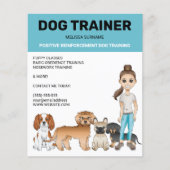 Cartoon-Hunde und ein für Mädchen personalisierbar Flyer (Vorne)