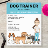 Cartoon-Hunde und ein für Mädchen personalisierbar Flyer