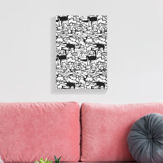 Cartoon Hunde und Katzen" Leinwand Art (Insitu (Wohnzimmer))