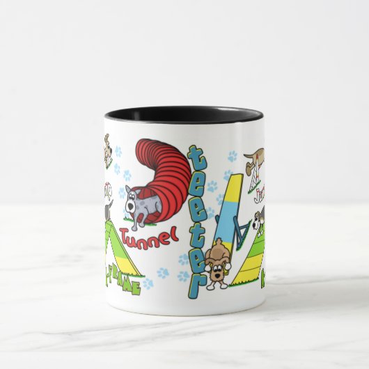 Cartoon-HundeAgility Tasse (Zentrum)