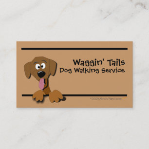 Cartoon-Hundegeschäfts-Karten-Schablone (Braun) Visitenkarte