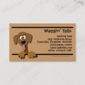 Cartoon-Hundegeschäfts-Karten-Schablone (Braun) Visitenkarte (Rückseite)