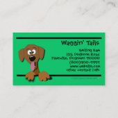Cartoon-Hundegeschäfts-Karten-Schablone (Grün) Visitenkarte (Rückseite)