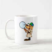 Cartoon-Hundeprivater Forscher Kaffeetasse (Links)