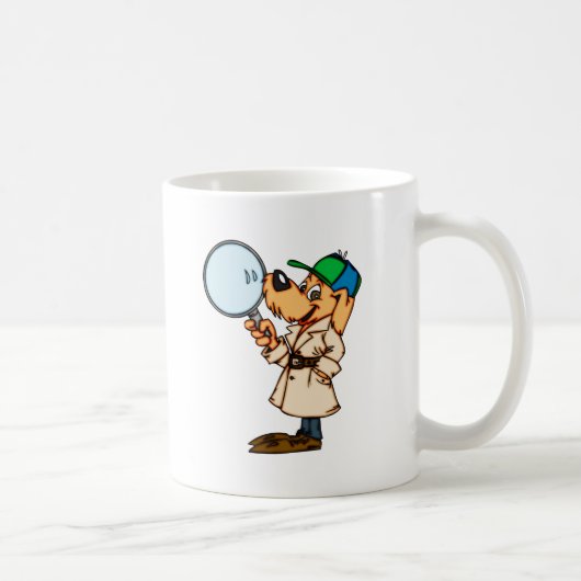 Cartoon-Hundeprivater Forscher Kaffeetasse (Rechts)