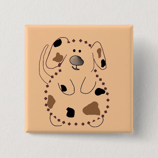 Cartoon-Hundet-shirts und -geschenke Button (Vorderseite)