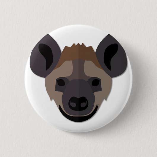 Cartoon-Hyänen-Kopf Button (Vorderseite)