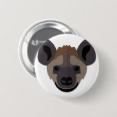 Cartoon-Hyänen-Kopf Button (Vorne & Hinten)