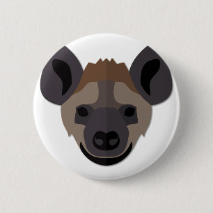 Cartoon-Hyänen-Kopf Button