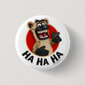 Cartoon-Hyänen-Tier-Knopf Button (Vorderseite)