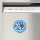 Cartoon I Liebe mein Puli Magnet (In Situ (Geschirrspüler))