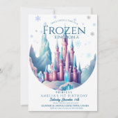 Cartoon Ice Birthday Burg 1. Party Einladung (Vorderseite)