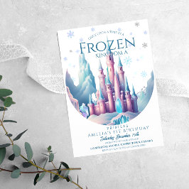 Cartoon Ice Birthday Burg 1. Party Einladung