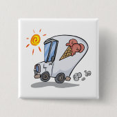 Cartoon Ice Cream Truck Spaß Sommerabend Button (Vorderseite)