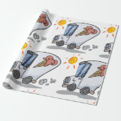 Cartoon Ice Cream Truck Spaß Sommerabend Geschenkpapier (Ungerollt)