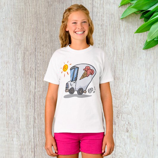 Cartoon Ice Cream Truck Spaß Sommerabend T-Shirt