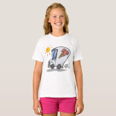 Cartoon Ice Cream Truck Spaß Sommerabend T-Shirt (Vorne ganz)