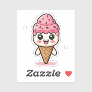 Cartoon Ice Creme Cone Aufkleber