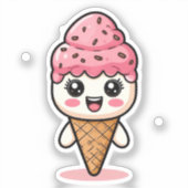Cartoon Ice Creme Cone Aufkleber (Vorderseite)