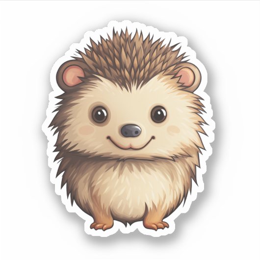 Cartoon-Igel-Abbildung Aufkleber (Vorderseite)