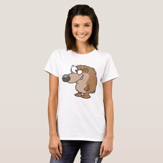 Cartoon Igel Brown Animal T - Shirt (Vorne ganz)
