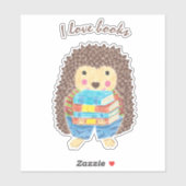 Cartoon Igel Buchmacher Vinyl Sticker (Blatt)