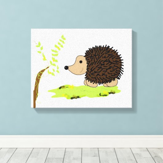 Cartoon Igel Leinwanddruck (Insitu (Holzboden))