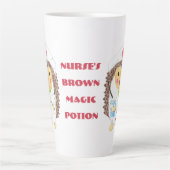 Cartoon Igel Magic Tränke Latte Tasse (Vorderseite)