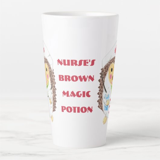 Cartoon Igel Magic Tränke Latte Tasse (Vorderseite)