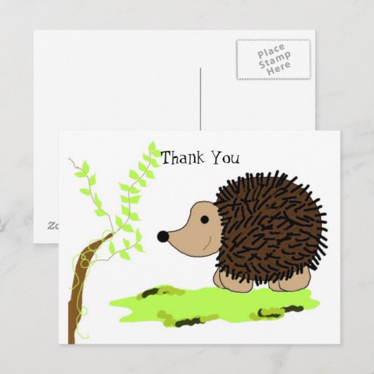 Cartoon Igel Postkarte (Vorne/Hinten)