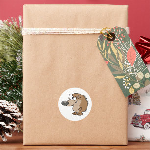 Cartoon Igel Runder Aufkleber