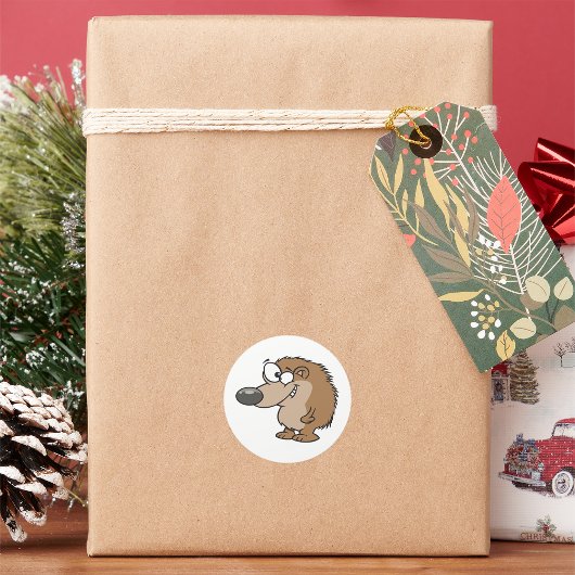 Cartoon Igel Runder Aufkleber