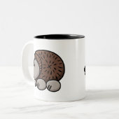 Cartoon-Igel Zweifarbige Tasse (Vorderseite Links)