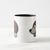 Cartoon-Igel Zweifarbige Tasse (Mittel)